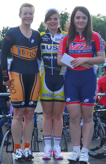 Podium: L-R Jan Birkmyre, Ellie Coster, Rachel Jarry